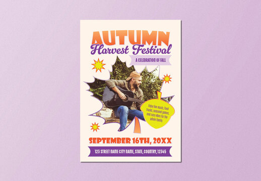 Purple Modern Autumn Harvest Festival Flyer Layout