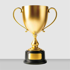 gold trophy cup award element isolated on grey background. gold trophy cup award element isolated.