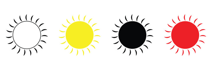 Sun icon logo design. Brightness sign and symbol . Vector illustration. EPS 10 .