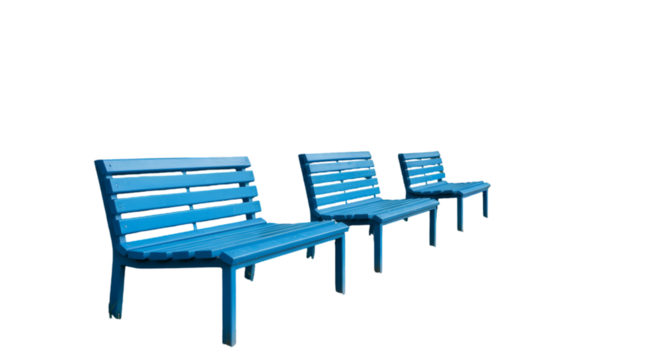 Isolated Blue Wooden Chairs On Black Background 3D Illustration