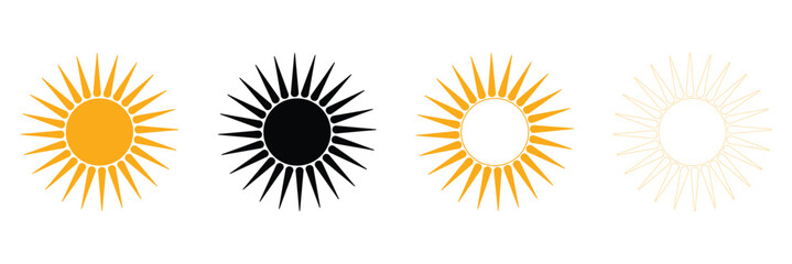 Sun icon logo design. Brightness sign and symbol . Vector illustration. EPS 10 .