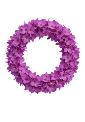 Isolated Floral Wreath Illustration Pink Flowers Elegant Circle Design