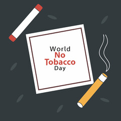 World no tobacco day awareness campaign for quit smoking and healthy lifestyle and health promotion design