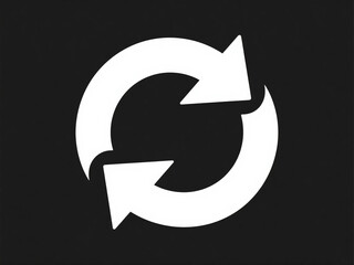 circle arrow icon isolated on black background. Circle arrows icon set.Circle arrow vector, icon set. Flat style icon recycle arrow symbol web graphic design. Rotation arrows icons.