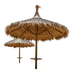 Isolated Beach Umbrellas On Transparent Background Summer Holiday Concept