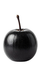 Isolated Black Apple Illustration On Transparent Background Macro Close-Up