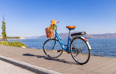 Fototapeta premium bicycle on the beach