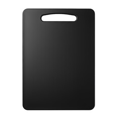 Isolated Black Chopping Board With Handle For Cooking Preparation Photo