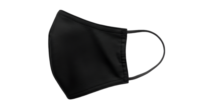 Isolated Black Mask On Transparent Background Photo For Protection Against Virus