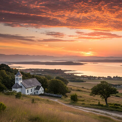"Watching the Sunset on a Perfect Day: Golden Horizon, Gentle Breeze, Warm Glow, Quiet Reflections, Natures Farewell, Serene Skies, and a Timeless Moment of Calm to End a Beautiful Day."