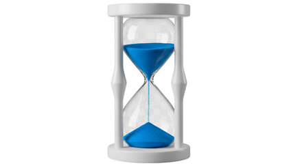 Isolated Illustration Of A Blue Sand Hourglass On Transparent Background