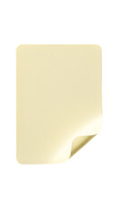 Isolated Abstract Illustration Of Yellow Paper With Curled Corner On Transparent