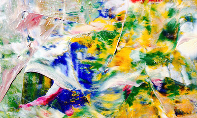 Abstract art background . Hand painting artwork on canvas .