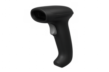 Barcode scanner isolated on transparent background, ready for scanning and inventory management