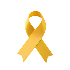 Isolated Gold Awareness Ribbon Symbol On Transparent Background Illustration