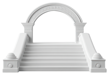 PNG Greek arch 3d podium staircase architecture stairs.