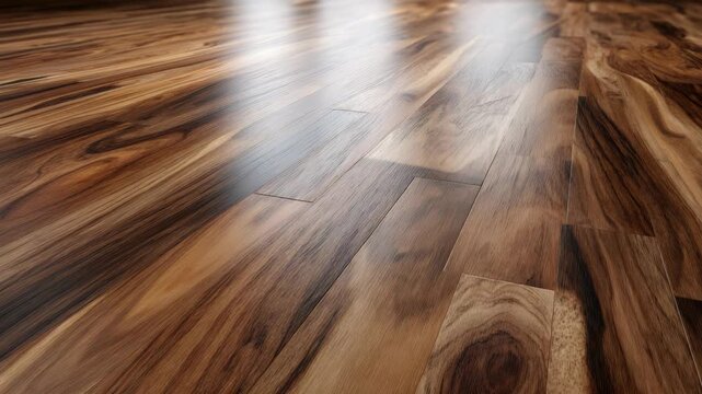 Warm brown wooden planks laid on floor.