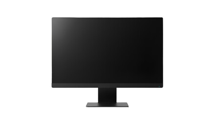 Isolated Black Computer Monitor Illustration With Transparent Background
