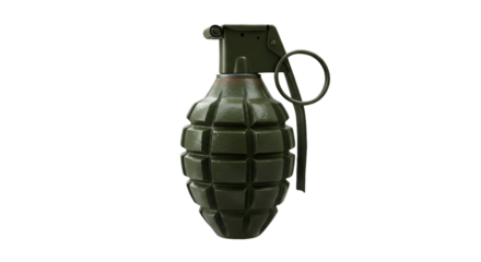 Isolated Green Grenade on Black Background 3D Render Realistic Illustration
