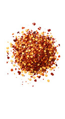 Isolated Chili Pepper Flakes Abstract Macro On Black Background Texture