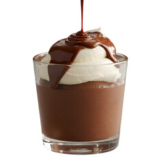 Isolated Photo Of Chocolate Dessert With Whipped Cream In A Glass Cup