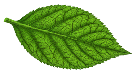 Isolated Green Leaf Illustration Against Transparent Background