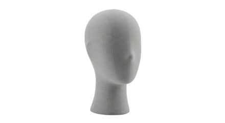 Isolated Gray Head Mannequin On Transparent Background Studio Photo
