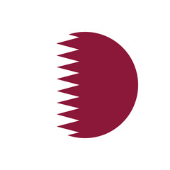 Qatar round flag button , vector isolated on transparent background