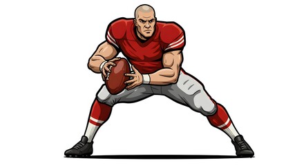 Muscular football player character in an action pose.