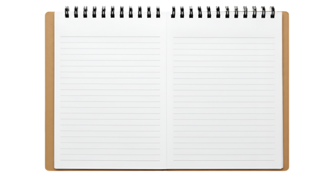 Isolated Open Notebook Illustration With Blank White Pages And Spiral Binding