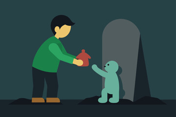 survivor giving child toy