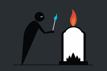 survivor lighting incense gravestone