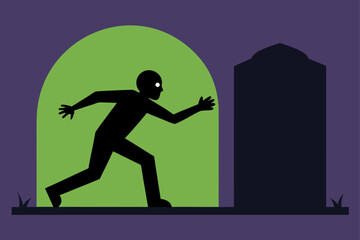 survivor pushing gravestone crush zombie