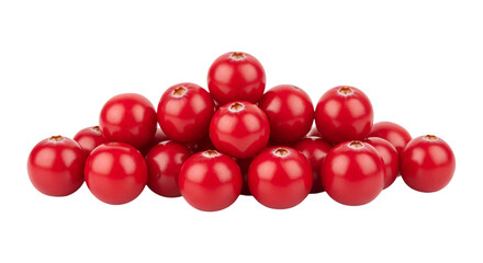 Isolated Cranberry Pile Photo On Transparent Background Macro View