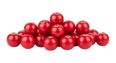 Isolated Cranberry Pile Photo On Transparent Background Macro View