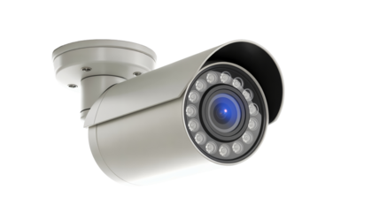 Modern Bullet Security Camera Mounted on Ceiling