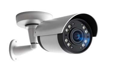 Modern Bullet Security Camera Mounted on Ceiling