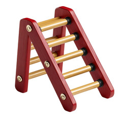 Small wooden ladder toy isolated on transparent background