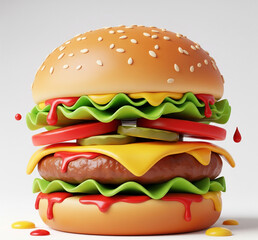 hamburger on a white background