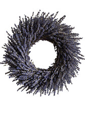 Fototapeta premium Isolated Floral Lavender Wreath Decoration On Transparent Background