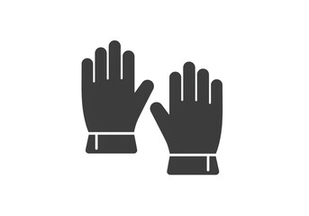 Obraz premium A simple graphic illustration of a pair of dark gray gloves on a white background