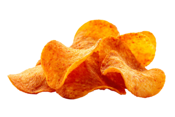 Spicy potato chips crunchy snack food delicious