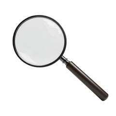 Isolated Magnifying Glass on Transparent Background for Research Detail