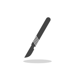 Scalpel knife symbol icon with shadow