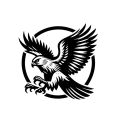 Stylized Black Eagle Talon Grasping in Circular Emblem.