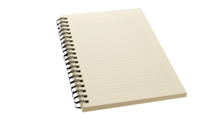 Isolated Notebook Illustration with Dotted Paper and Spiral Binding