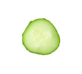 Slice of fresh cucumber isolated on white