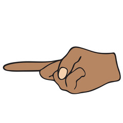 pointing hand isolated on white background