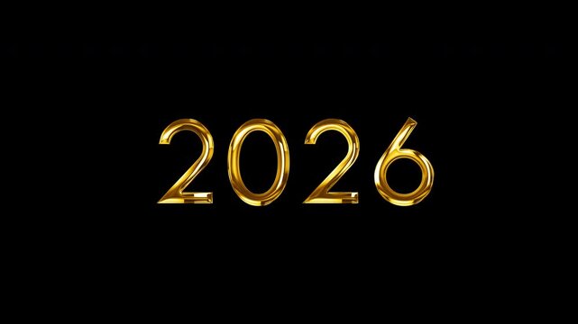 2026 Golden Text Animation Black Screen & Green Screen - 4K