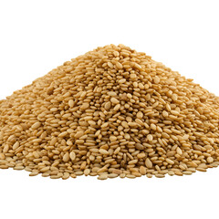 Fototapeta premium Isolated Photo Of Sesame Seeds Pile On A Black Background Showing Texture And Macro Detail